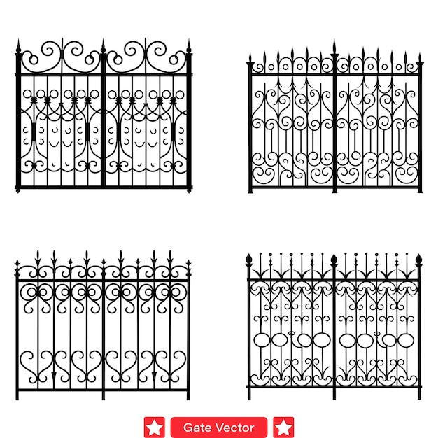 Art Deco Gate Vector Set Retro Inspired Designs for Vintage Vibes