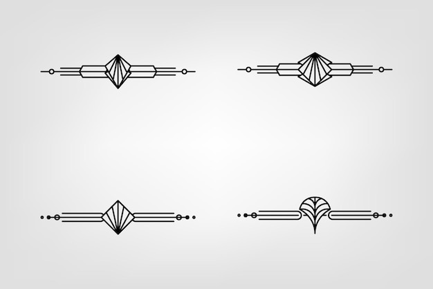 Plik wektorowy art deco linia granica nowoczesne arabskie złoto ramy dekoracyjne linie granice i geometryczne złoto etykiety ramy wektorowe elementy projektowania