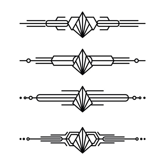 Plik wektorowy art deco linia granica nowoczesne arabskie złoto ramy dekoracyjne linie granice i geometryczne złoto etykiety ramy wektorowe elementy projektowania