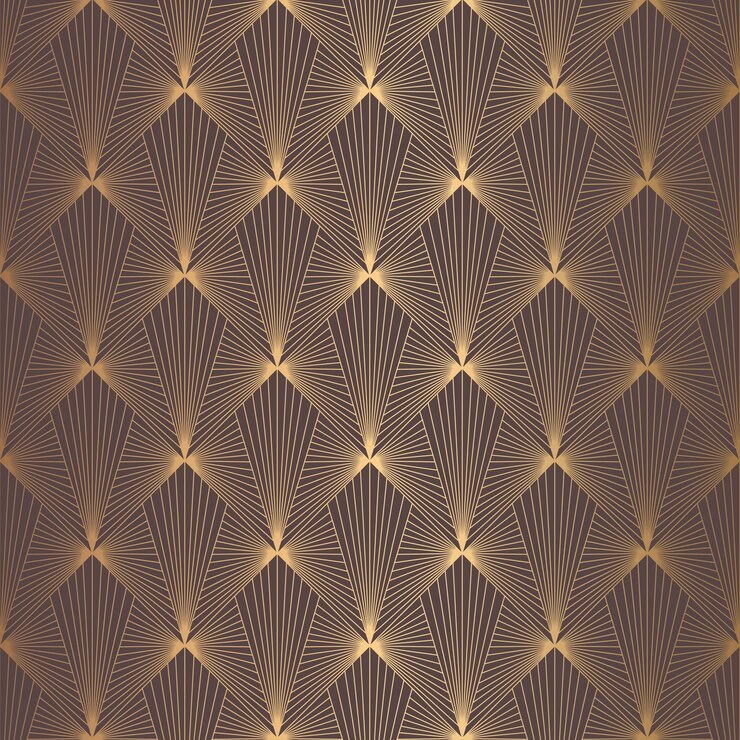 Wektor art deco wzór bezszwowe złote tło minimalistyczny wzór geometryczny projekt linii wektorowej motywy z lat 20. xx wieku luksusowa ilustracja vintage