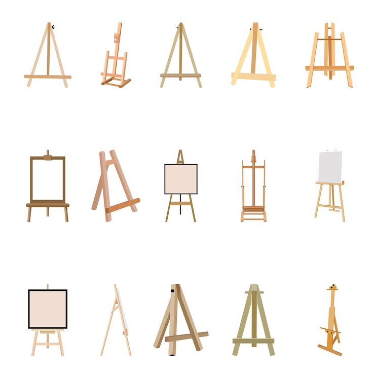 Wektor artysta ilustracja easel kolekcja wektorowa artysta easel clip art izolowany wektor