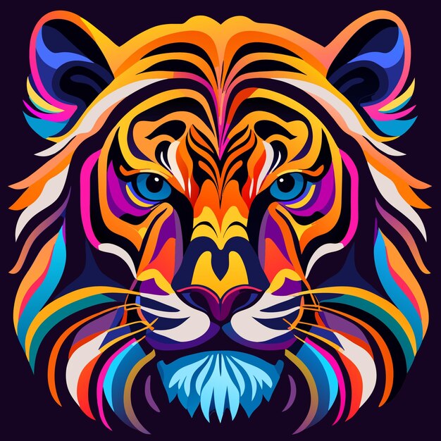 Plik wektorowy artystyczna aura tygrysa kolorowe portrety