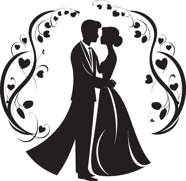 Plik wektorowy artystyczne małżeństwo monochrom ilustrowana miłość monochrome union wektoryzowane winiety małżeńskie