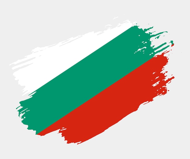 Artystyczny grunge szczotka Flaga Bułgarii na białym tle