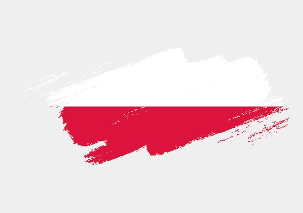 Plik wektorowy artystyczny grunge szczotka flaga polski na białym tle elegancka tekstura flagi kraju narodowego