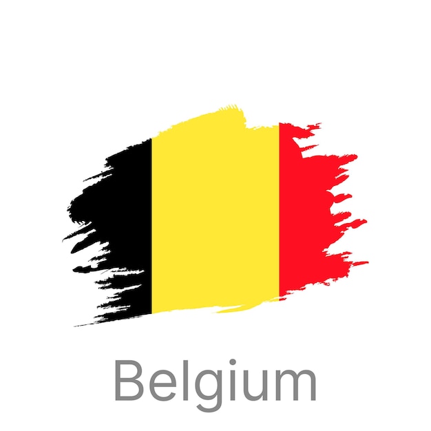 Artystyczny pociąg pędzla trójkolorowej flagi Belgii