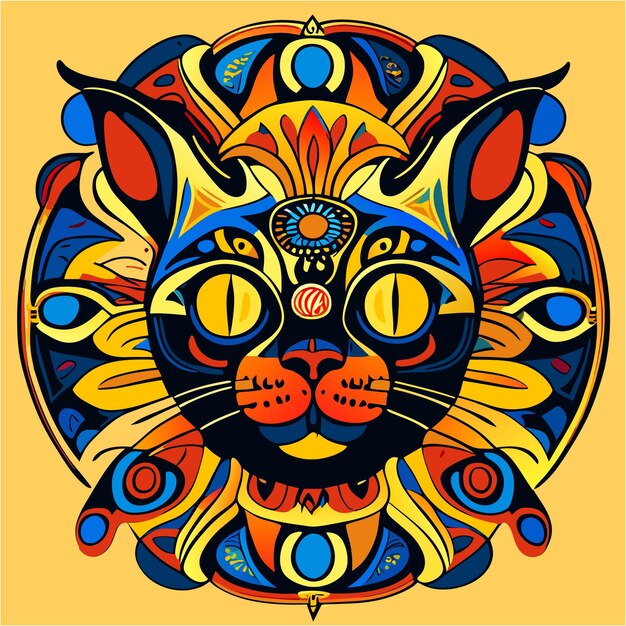 Artystyczny Urok, Ręcznie Rysowany Projekt Koszulki Manx Cat Mandala