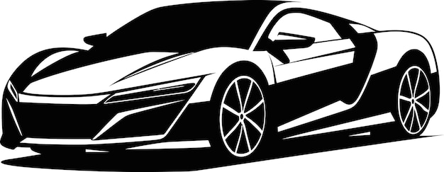 Artyzm wektorowy przedstawiający elegancję czarnego samochodu typu kabriolet Grafika wektorowa czarnego samochodu z literą F