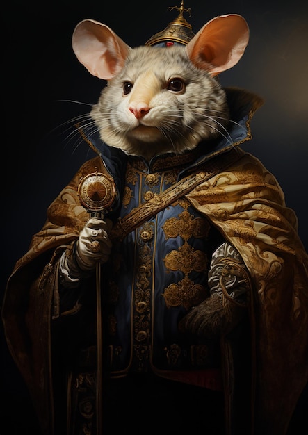Plik wektorowy arystokratyczne zwierzęta renesansowy portret sztuka cyfrowa