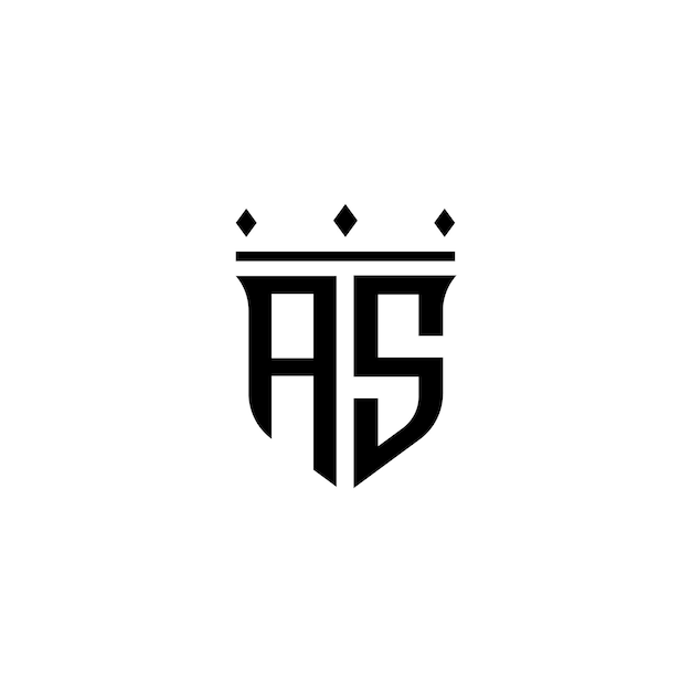 AS Monogram Logo Design list tekst nazwa symbol monochromatyczne logotyp alfabet znak proste logo