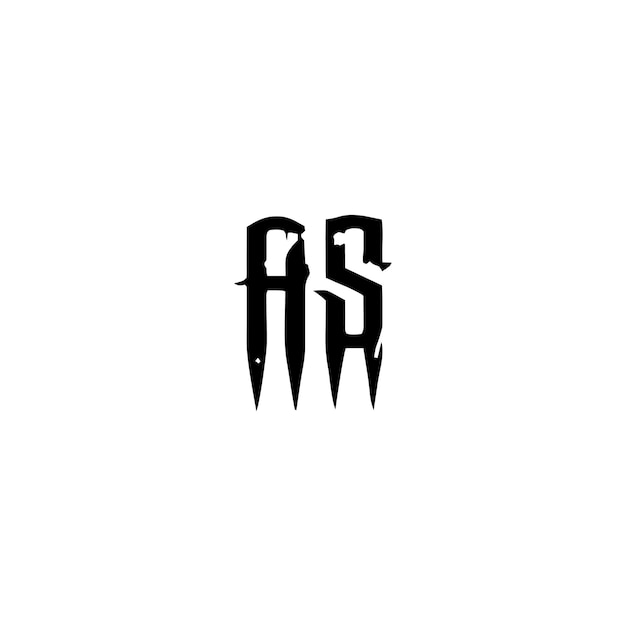 AS Monogram Logo Design list tekst nazwa symbol monochromatyczne logotyp alfabet znak proste logo