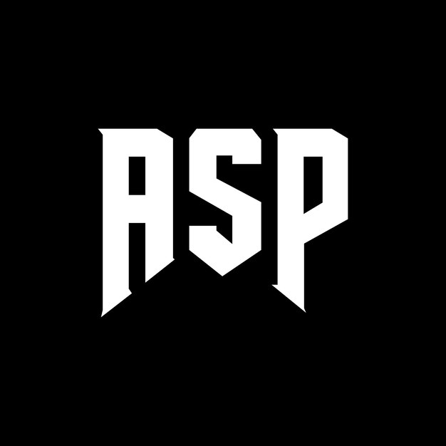 ASP - logo dla firmy technologicznej, czarno-białe kombinacje kolorystyczne ASP logo, wektor ASP, ikona ASP, alfabet ASP, typografia ASP.