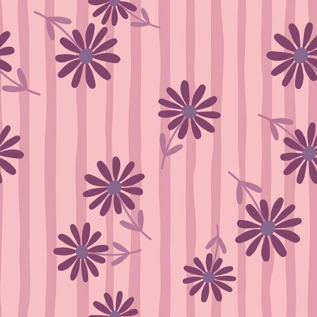 Aster kwiat bezszwowy wzór Mała rumianek kwiatowy ornament tapeta