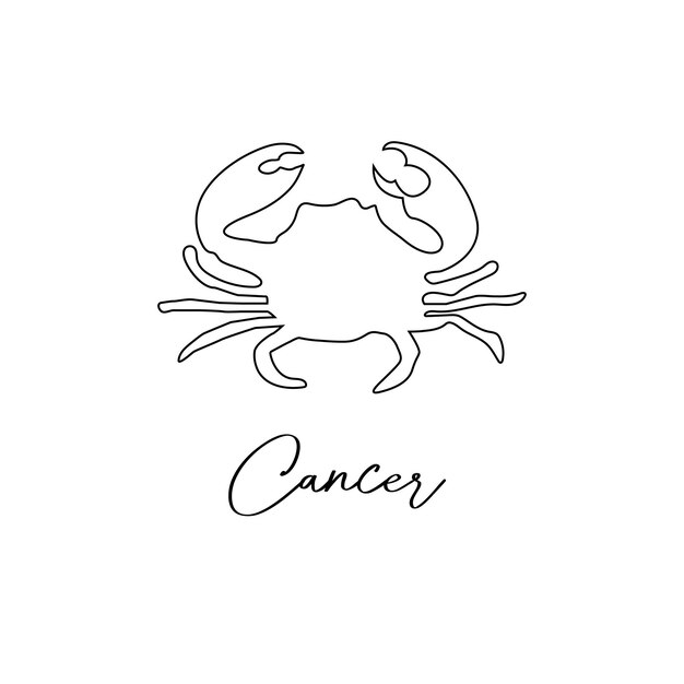 Plik wektorowy astrologia znak zodiaku rak horoskop symbol w stylu sztuki linii na białym tle