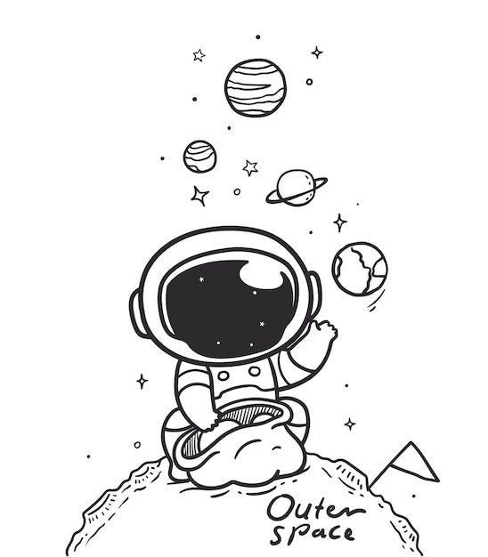 astronauci przenoszą planety w przestrzeni kosmicznej