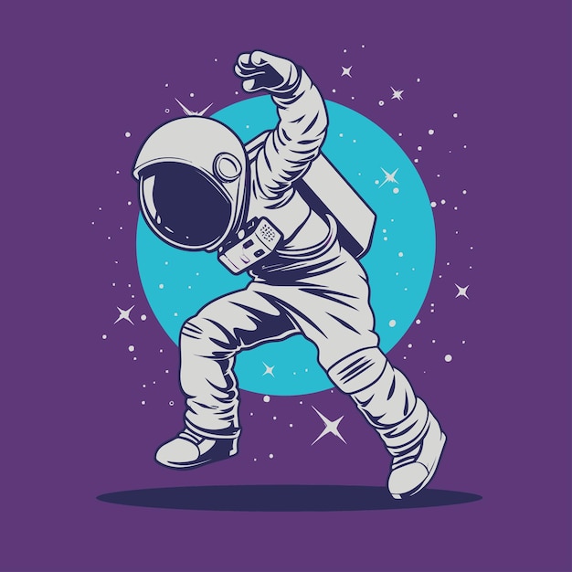 Plik wektorowy astronaut_break_dance_illustration_with_tshirt