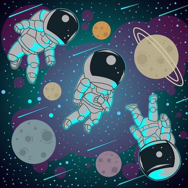 Astronaut Full Color Trzy Pose