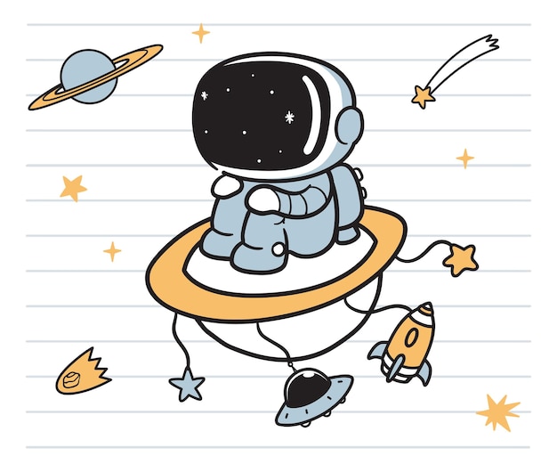 Astronauta Doodle Art