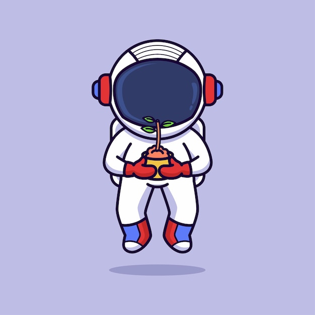 Astronauta Holding Plant