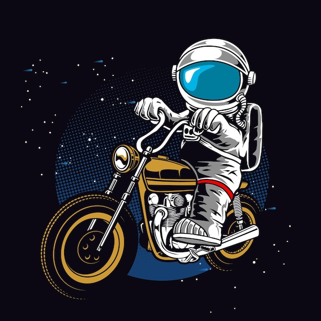 Astronauta Jeździ Motocyklem