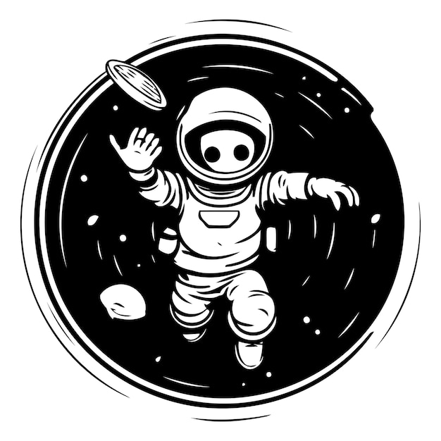 Plik wektorowy astronauta latający w kosmosie ilustracja wektorowa na białym tle