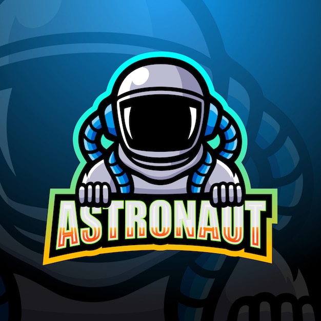 Astronauta Maskotka Esport Logo Ilustracja