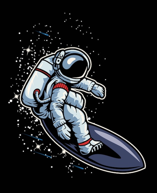 Astronauta Surfujący W Kosmosie