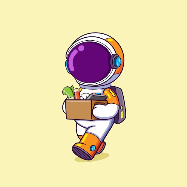 Astronauta Trzyma Pudełko Na Rzeczy I Przenosi Je W Inne Miejsce, Aby Zostać Uratowanym