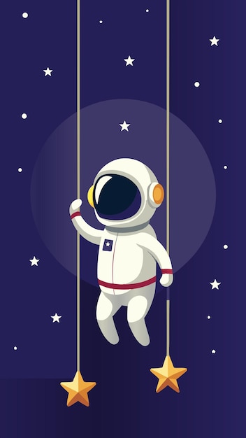 Astronauta w garniturze kosmicznym stoi na linie.