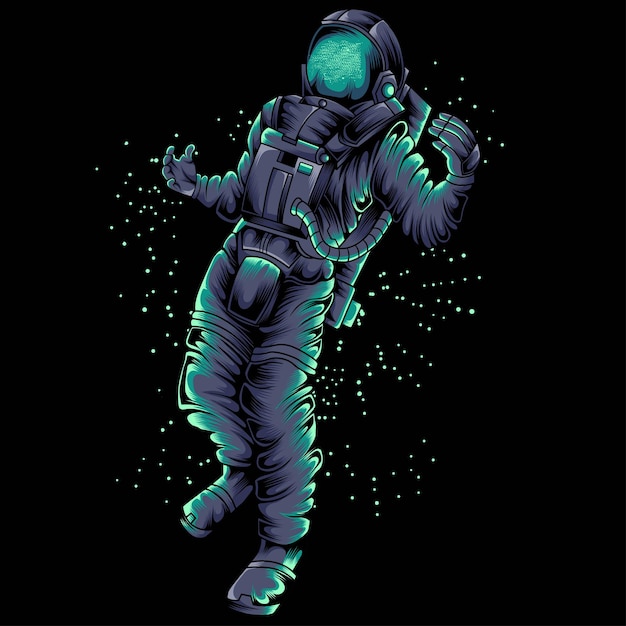 Astronauta W Ilustracji Wektorowych Kosmosu