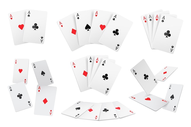 Plik wektorowy asy gry w karty kiery trefl karo piki