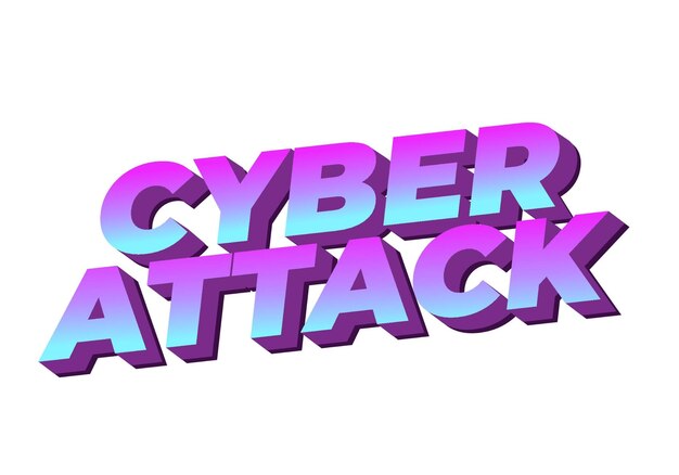 Atak cybernetyczny Efekt tekstu w 3D i odważne czcionki dla reklam cyfrowych