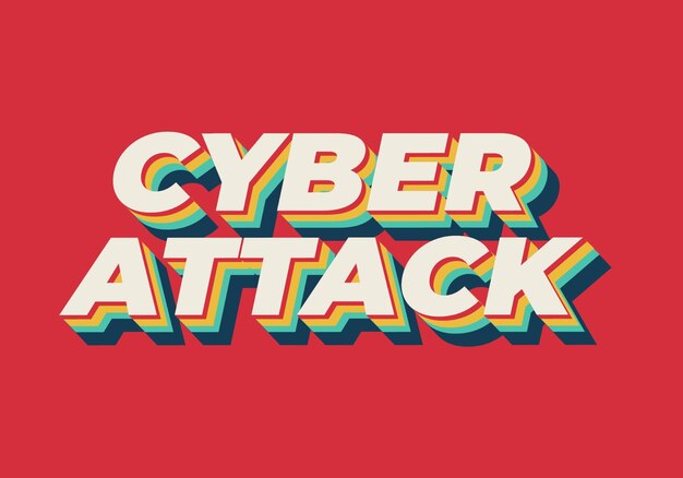 Atak cybernetyczny Efekt tekstu w 3D i odważne czcionki dla reklam cyfrowych