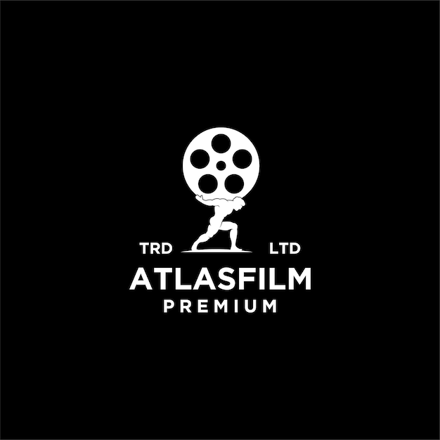 Atlas Filmu Vintage Logo Ikona Ilustracja