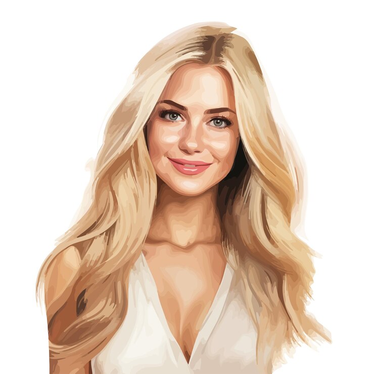 Wektor atrakcyjna i uśmiechnięta blondynka