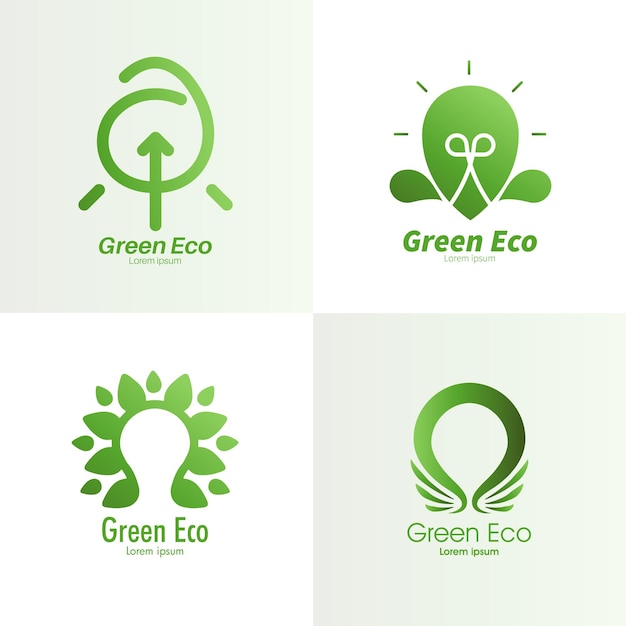 Atrakcyjne ekologiczne zielone logo EPS