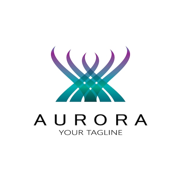 Aurora Logo Projekt Ikona Ilustracja Wektor Szablon