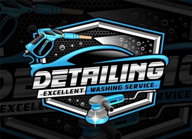 Auto Detailing I Logo Myjni Samochodowej Dla Branży Motoryzacyjnej