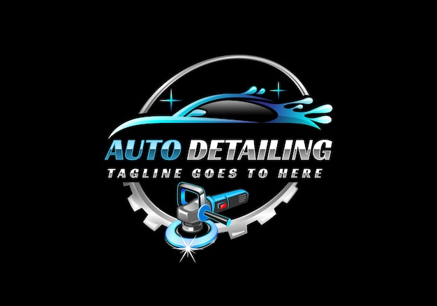 Plik wektorowy auto detailing logo auto detailing logo car polish logo serwis samochodowy logo myjnia samochodowa logo czyszczenie samochodu