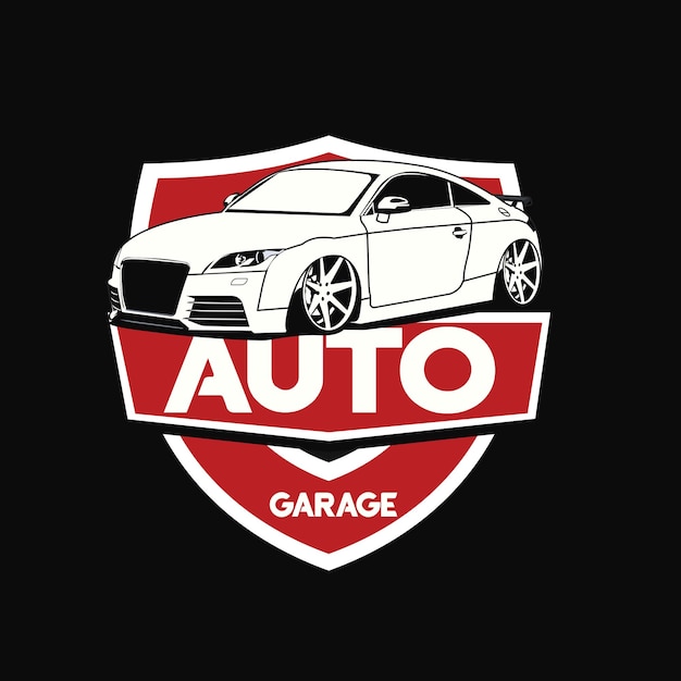 Auto Garaż Logo Emblemat Wektor Wzór