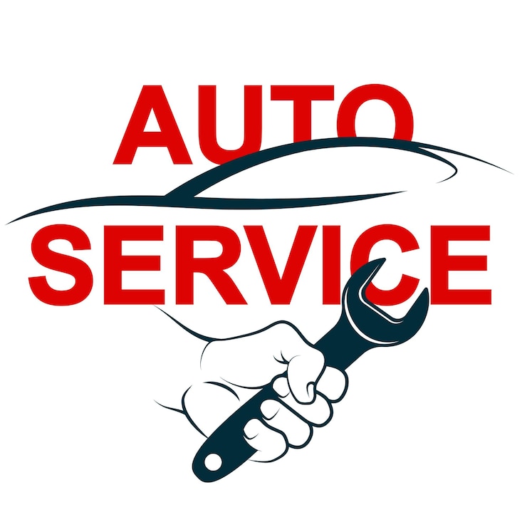 Wektor auto klucz symbol usługi w ręku