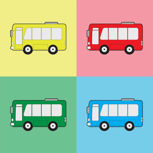 Autobus clipartów kolor wektor