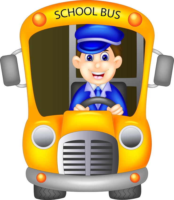 Wektor autobus kierowca