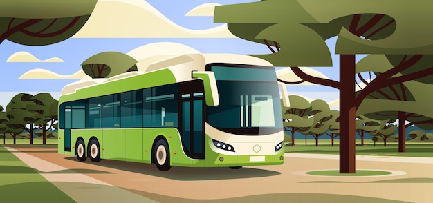 Autobus Miejski Pojazd Nowoczesny Transport Publiczny Ruch Miejski I Wiejski Wygodna Koncepcja Ruchu