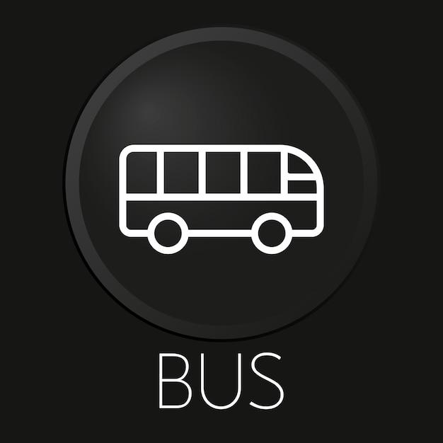 Plik wektorowy autobus minimalna linia wektorowa ikona na przycisku 3d na białym tle premium wektorów