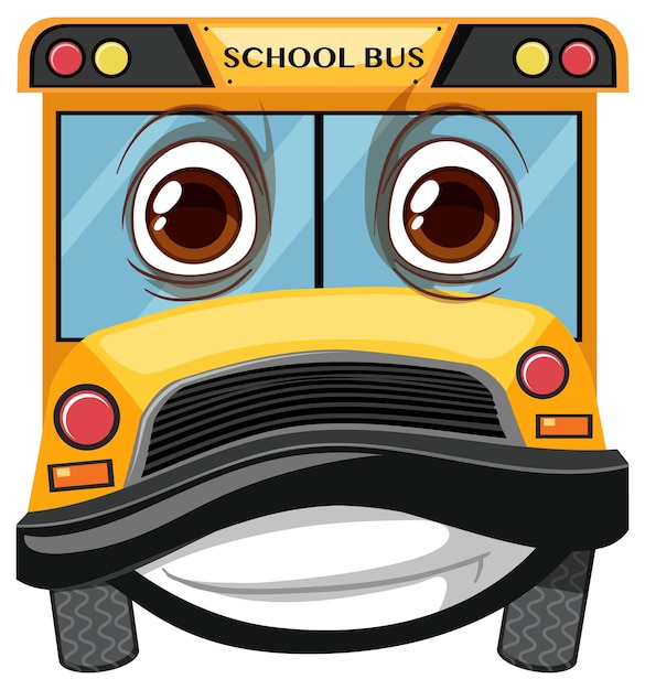 Plik wektorowy autobus szkolny z wyrazem twarzy