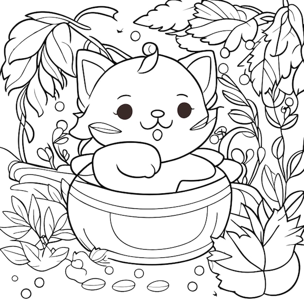 Autumn Coloring Book: Cosy Autumn Season Coloring Book - Ilustracja Wektorowa