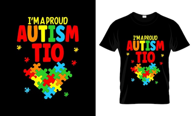 Autystyczny Autyzm Świadomość koszulki Projekt Typografia ilustracja wektorowa