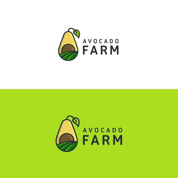 Avocado Gospodarstwa Logo Szablon Wektor Ilustracja