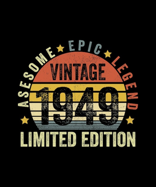 Plik wektorowy awesome epic legend vintage 1943 limitowana edycja 80 lat